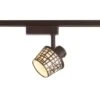 LED Removable Basket Antique Bronze Linear Track Lighting Head With White Glass Shade