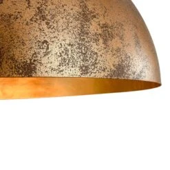 PCover 1-Light Industrial 15 In. Rust Finish Pendant Light W/ Hand-Applied Gold Leaf Interior Vintage Dome Ceiling Light -Lamp Parts antique brown rust huoku pendant lights pd1064761 44 1000