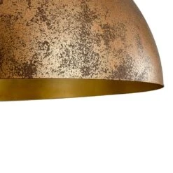 PCover 1-Light Industrial 15 In. Rust Finish Pendant Light W/ Hand-Applied Gold Leaf Interior Vintage Dome Ceiling Light -Lamp Parts antique brown rust huoku pendant lights pd1064761 fa 1000
