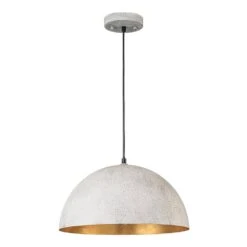 PCover 1-Light Antique White Medium Dome Pendant Light With Gold Leaf Interior Shade -Lamp Parts antique white huoku pendant lights pd1059931 44 1000