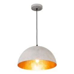 PCover 1-Light Antique White Medium Dome Pendant Light With Gold Leaf Interior Shade -Lamp Parts antique white huoku pendant lights pd1059931 a0 1000
