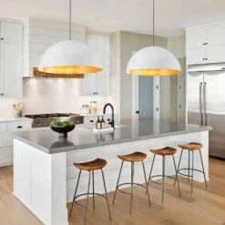 PCover 180-Watt 3-Light Antique White Pendant Light Farmhouse Bowl Dome Industrial Oversized Light For Dining Room -Lamp Parts antique white huoku pendant lights pd1068611 4f 1000