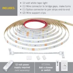 RibbonFlex Home 16 Ft. (5m) 12-Volt White LED Strip Light Tape 30 LED/m 2700K -Lamp Parts armacost lighting led strip lights 131232 c3 1000