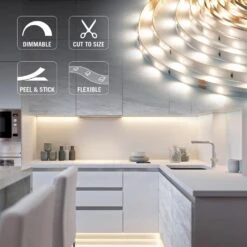 RibbonFlex Pro 8 Ft. (2.5 M) 24-Volt LED White Strip Light Tape 30 LED/m 2700K 16 RibbonFlex Pro 8 Ft. (2.5 M) 24-Volt LED White Strip Light Tape 30 LED/m 2700K -Lamp Parts armacost lighting led strip lights 134210 4f 1000