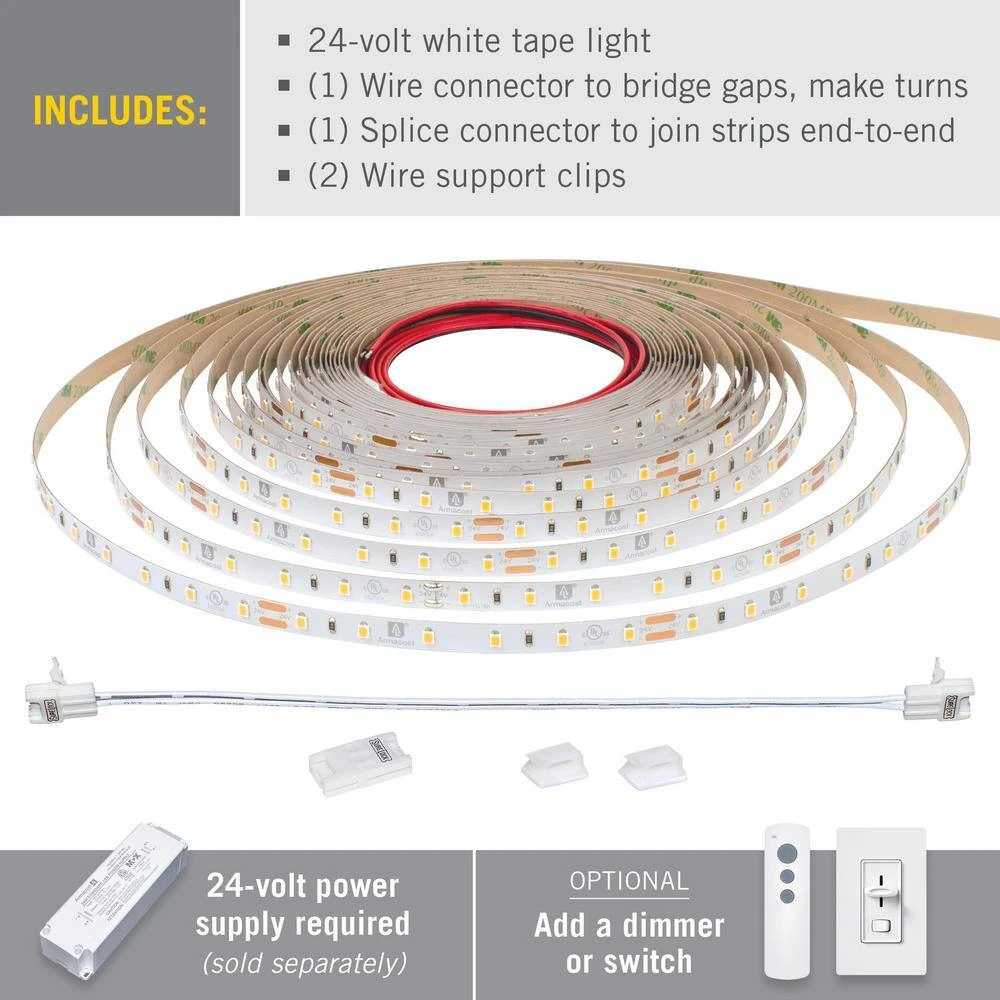 RibbonFlex Pro 8 Ft. (2.5 M) 24-Volt LED White Strip Light Tape 60 LED/m 2700K 7 RibbonFlex Pro 8 Ft. (2.5 M) 24-Volt LED White Strip Light Tape 60 LED/m 2700K - Image 5