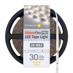 RibbonFlex Pro 65 Ft. (20M) 24-Volt Hardwired Integrated LED Strip Light Tape, Soft Bright White (3000K), 30 LEDs/M