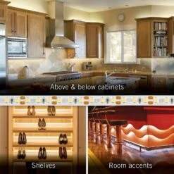 Ribbon Flex Pro 65.6 Ft. Hardwired 4000K Warm White 12-Volt 60 LED Integrated LED Under Cabinet Strip Light 20M -Lamp Parts armacost lighting led strip lights 152260 44 1000