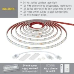 RibbonFlex Pro Bright White (4000K), 60 LEDs/M, 5M, 24-Volt Outdoor Tape Light -Lamp Parts armacost lighting led strip lights 155430 c3 1000