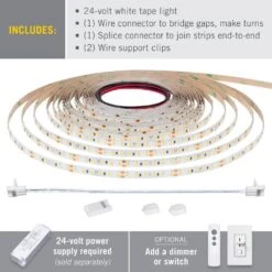 RibbonFlex Pro 32.8 Ft. (10M) 24-Volt LED Tape Light, Bright White (4000K), 120 LEDs/M -Lamp Parts armacost lighting led strip lights 156250 c3 1000