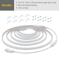RibbonFlex Pro 120-Volt Outdoor LED Strip Light Kit (Bright White, 4000K) 5M, 16 Ft. 9 RibbonFlex Pro 120-Volt Outdoor LED Strip Light Kit (Bright White, 4000K) 5M, 16 Ft. -Lamp Parts armacost lighting led strip lights 159430 c3 1000