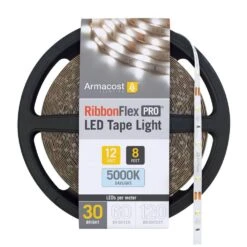 RibbonFlex Pro 8 Ft. (2.5 M) 12-Volt White LED Tape Light 30 LED/m 5000K