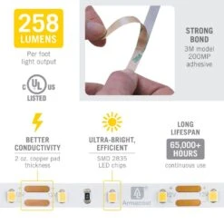 RibbonFlex Pro 32 Ft. (10 M) 12-Volt White LED Tape Light 120 LED/m 5000K -Lamp Parts armacost lighting led strip lights 163250 1f 1000