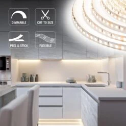 RibbonFlex Pro 24-Volt White LED Strip Light Tape 120 LED/m 5000K 32 Ft. (10 M) 17 RibbonFlex Pro 24-Volt White LED Strip Light Tape 120 LED/m 5000K 32 Ft. (10 M) -Lamp Parts armacost lighting led strip lights 166250 4f 1000