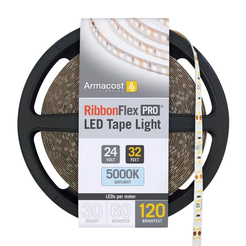 RibbonFlex Pro 24-Volt White LED Strip Light Tape 120 LED/m 5000K 32 Ft. (10 M) 3 RibbonFlex Pro 24-Volt White LED Strip Light Tape 120 LED/m 5000K 32 Ft. (10 M)