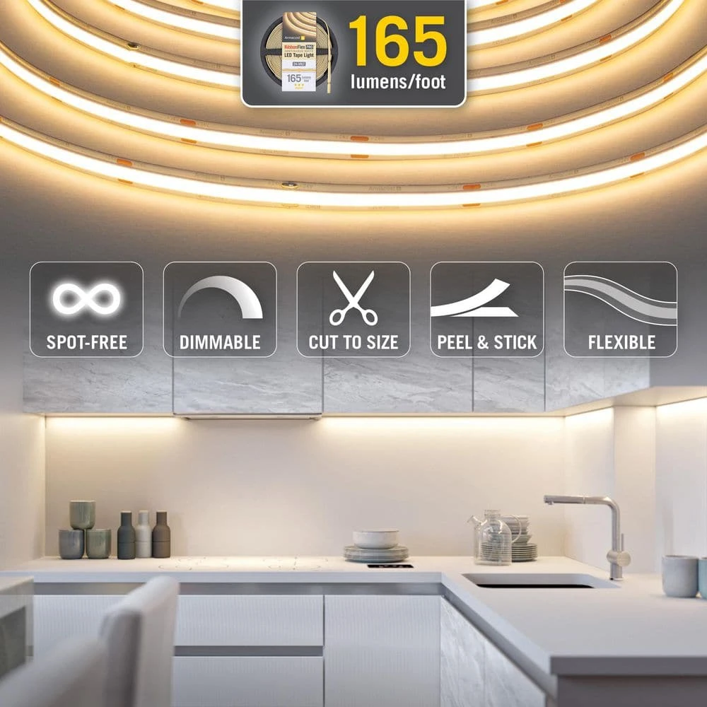 RibbonFlex Pro 24-Volt White COB 16.4 Ft. Cuttable Integrated LED Strip Light Tape 5000k 165 Lumens/ft 8 RibbonFlex Pro 24-Volt White COB 16.4 Ft. Cuttable Integrated LED Strip Light Tape 5000k 165 Lumens/ft - Image 6