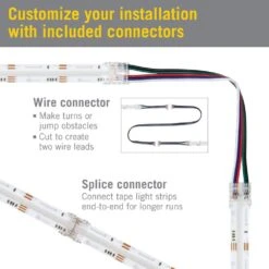 RibbonFlex Pro 24-Volt RGB+W COB 8.2 Ft. Hardwired Dimmable Cuttable Color-Changing Integrated LED Strip Light Tape -Lamp Parts armacost lighting led strip lights 177710 76 1000