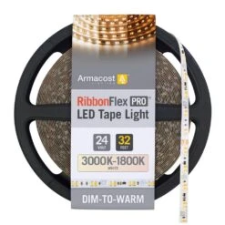 RibbonFlex Pro 24-Volt White Dim-to-Warm LED Strip Light Tape 32 Ft. (10 M)