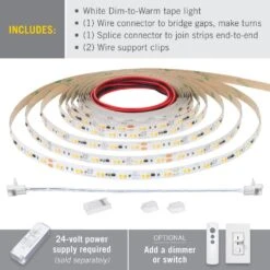 RibbonFlex Pro 24-Volt White Dim-to-Warm LED Strip Light Tape 32 Ft. (10 M) -Lamp Parts armacost lighting led strip lights 185250 c3 1000