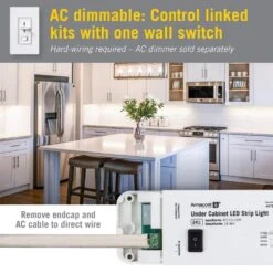 CCT Tunable White 22 In. (1.8 Ft. ) Hardwired/Plugin Under Cabinet Integrated LED Strip Light -Lamp Parts armacost lighting led strip lights 421002 1f 1000