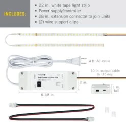 CCT Tunable White 22 In. (1.8 Ft. ) Hardwired/Plugin Under Cabinet Integrated LED Strip Light -Lamp Parts armacost lighting led strip lights 421002 44 1000