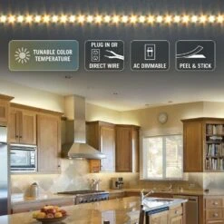 CCT Tunable White 22 In. (1.8 Ft. ) Hardwired/Plugin Under Cabinet Integrated LED Strip Light -Lamp Parts armacost lighting led strip lights 421002 76 1000