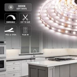 RibbonFlex Home 16 Ft. LED Warm White Strip Light Kit With Remote 14 RibbonFlex Home 16 Ft. LED Warm White Strip Light Kit With Remote -Lamp Parts armacost lighting led strip lights 421500 1f 1000