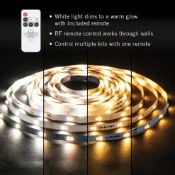 RibbonFlex Home 16 Ft. Dim To Warm LED Tape Light Kit With Remote -Lamp Parts armacost lighting led strip lights 421503 4f 1000
