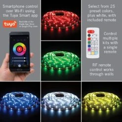 RibbonFlex Home 16 Ft. RGB Plus W Smart LED Tape Light Kit -Lamp Parts armacost lighting led strip lights 423500 4f 1000