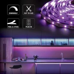 RibbonFlex Home 16 Ft. RGB Plus W Smart LED Tape Light Kit -Lamp Parts armacost lighting led strip lights 423500 c3 1000