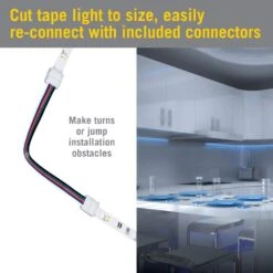 RibbonFlex Home 16 Ft. White And RGB Tape Light Hardwire Kit With Remote -Lamp Parts armacost lighting led strip lights 423511 44 1000
