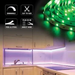 RibbonFlex Home 16 Ft. White And RGB Tape Light Hardwire Kit With Remote -Lamp Parts armacost lighting led strip lights 423511 4f 1000