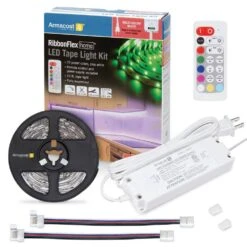 RibbonFlex Home 16 Ft. White And RGB Tape Light Hardwire Kit With Remote