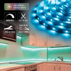 RibbonFlex Home 24V RGB+WW Multicolor LED Strip Light Kit 16 Ft. -Lamp Parts armacost lighting led strip lights 426510 44 1000