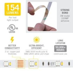 RibbonFlex Pro 16.4 Ft (5 M) Multi-Color And White LED Tape Light 30 Plus 30 LEDs -Lamp Parts armacost lighting led strip lights 623230 44 1000