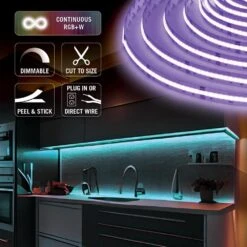 RibbonFlex Lux 24V RGB+W COB LED Strip Light Kit Plug-In Or Hardwire 16 Ft. 15 RibbonFlex Lux 24V RGB+W COB LED Strip Light Kit Plug-In Or Hardwire 16 Ft. -Lamp Parts armacost lighting led strip lights 623500 44 1000