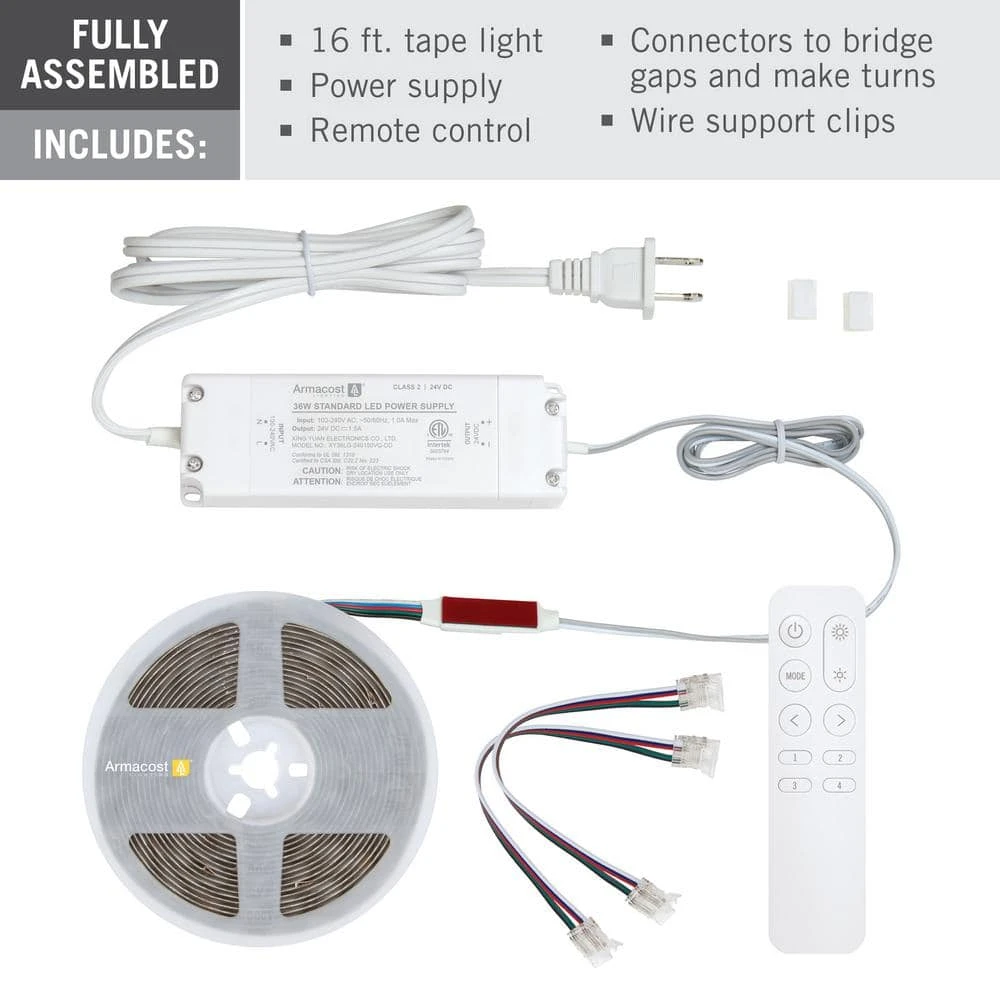 RibbonFlex Lux 24V RGB+W COB LED Strip Light Kit Plug-In Or Hardwire 16 Ft. 10 RibbonFlex Lux 24V RGB+W COB LED Strip Light Kit Plug-In Or Hardwire 16 Ft. - Image 8