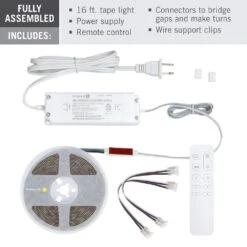 RibbonFlex Lux 16 Ft. Plug-In Or Hardwire Color Changing 24V RGB+W COB Integrated LED Strip Light Kit -Lamp Parts armacost lighting led strip lights 623500n 1f 1000