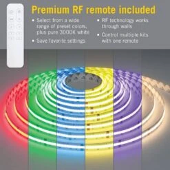 RibbonFlex Lux 16 Ft. Plug-In Or Hardwire Color Changing 24V RGB+W COB Integrated LED Strip Light Kit -Lamp Parts armacost lighting led strip lights 623500n 4f 1000