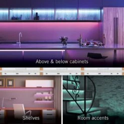 RibbonFlex Lux 16 Ft. Plug-In Or Hardwire Color Changing 24V RGB+W COB Integrated LED Strip Light Kit -Lamp Parts armacost lighting led strip lights 623500n 76 1000