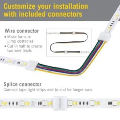 RibbonFlex Pro 24V RGB+WW 0.5 In. Hardwired White Integrated LED Linkable Under Cabinet Light 36+36+36 LED/m 8.2' 1-Pack -Lamp Parts armacost lighting led strip lights 645210 76 1000