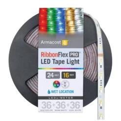 RibbonFlex Pro 16 Ft. (5 M) Hardwired 24V RGB+WW Integrated LED Outdoor Strip Light Tape