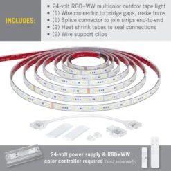 RibbonFlex Pro 16 Ft. (5 M) Hardwired 24V RGB+WW Integrated LED Outdoor Strip Light Tape -Lamp Parts armacost lighting led strip lights 645330 c3 1000