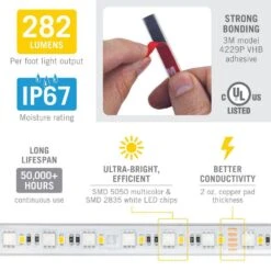 RibbonFlex Pro 32.8 Ft. (10 M) 24V Hardwired RGB+W Integrated LED Outdoor Strip Light Tape 60+60LED/m -Lamp Parts armacost lighting led strip lights 653450 44 1000