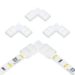 SureLock Pro White/Single Color LED Tape To Tape Corner Connector - 4 Pack