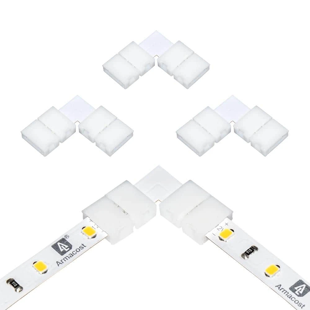 SureLock Pro White/Single Color LED Tape To Tape Corner Connector - 4 Pack 3 SureLock Pro White/Single Color LED Tape To Tape Corner Connector - 4 Pack