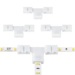 SureLock Pro White LED 2-Pin Strip Light Tape To Tape T Connector Channel Connector (4-Pack)