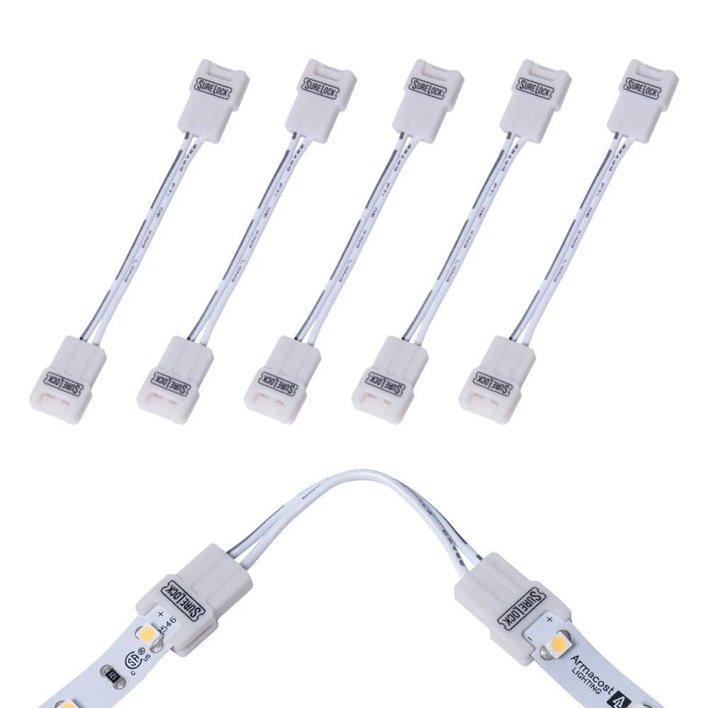 SureLock White LED Tape Light Corner Connector Cord (6-Pack) 3 SureLock White LED Tape Light Corner Connector Cord (6-Pack)
