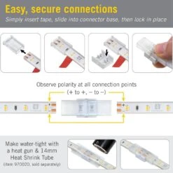 White/Single Color IP67 Outdoor LED Tape To Tape Splice Connector Cord 4-Pack 8 White/Single Color IP67 Outdoor LED Tape To Tape Splice Connector Cord 4-Pack -Lamp Parts armacost lighting under cabinet lighting accessories 560825 4f 1000