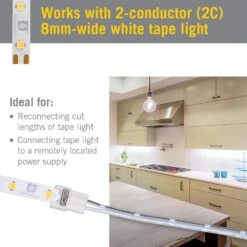 SureLock White/Single Color LED Tape Light Extension Connector Cord (3-Pack) -Lamp Parts armacost lighting under cabinet lighting accessories 560920 4f 1000
