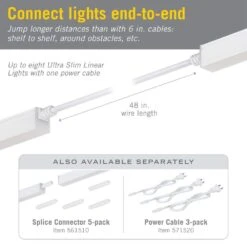 Ultra Slim LED Linear Light 48 In. Jumper Cable Connector Cord, (3-Pack) -Lamp Parts armacost lighting under cabinet lighting accessories 561100 c3 1000